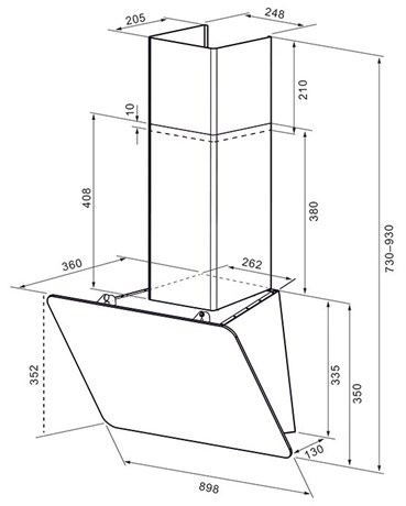 фото: Кухонная вытяжка Krona Liora 900 black S