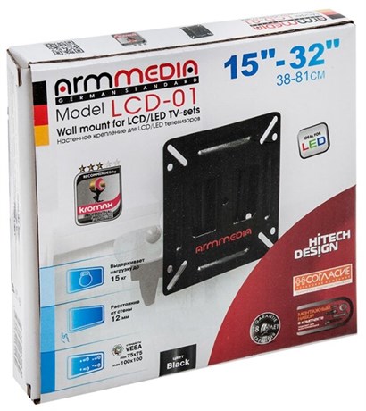 фото: Кронштейн для ТВ ARM Media LCD-01 black