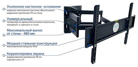 фото: Кронштейн для ТВ Kromax Atlantis 55 черный