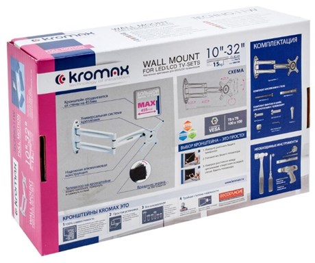 фото: Кронштейн для ТВ Kromax Techno-11 White