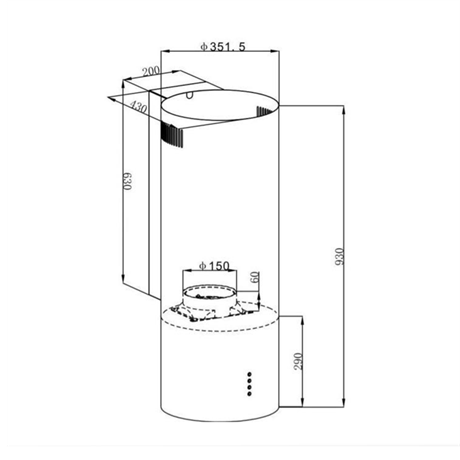 фото: Кухонная вытяжка Homsair Art 1050WL 35 черный