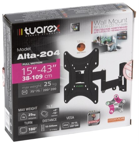 фото: Кронштейн для ТВ Tuarex Alta-204 black