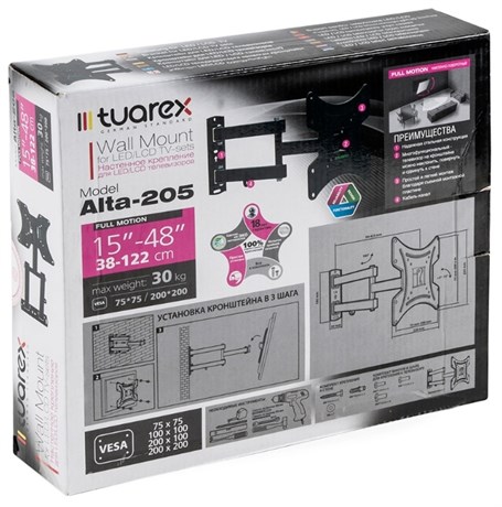 фото: Кронштейн для ТВ Tuarex Alta-205 black