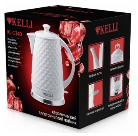 фото: Электрический чайник Kelli KL-1340 белый
