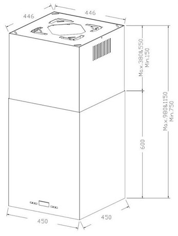 фото: Кухонная вытяжка Korting KHA 45970 N Cube