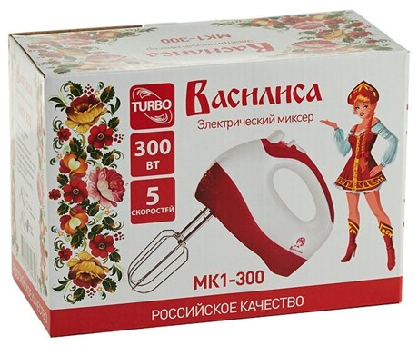 фото: Миксер Василиса МК1-300 белый с малиновым