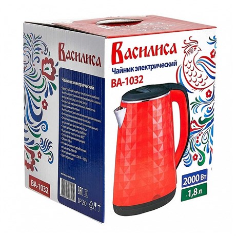 фото: Электрический чайник Василиса ВА-1032 красный