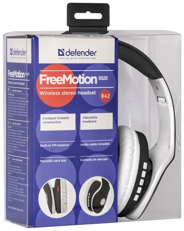 фото: Наушники DEFENDER FreeMotion B525 черный/белый