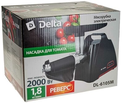 фото: Мясорубка Delta DL-6105M черный с красным