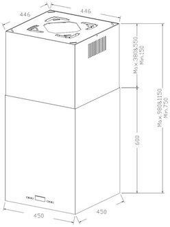 фото: Кухонная вытяжка Korting KHA 45970 W Cube