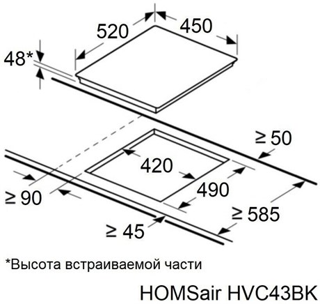 фото: Варочная панель Maunfeld Homsair HVC43BK