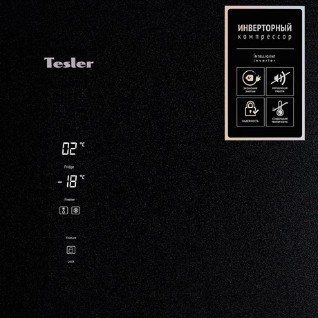 фото: Холодильник Tesler RCD-545I black glass