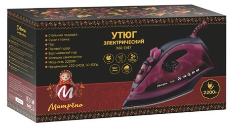 фото: Утюг Матрёна MA-047 вишневый