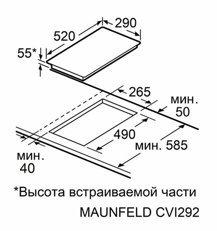 фото: Варочная панель Maunfeld CVI292S2BBKA Inverter