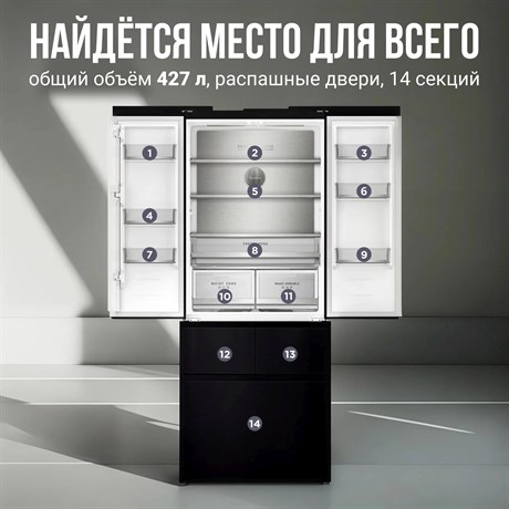 фото: Холодильник Tesler RFD-427BI graphite