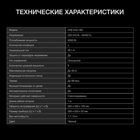 фото: Варочная панель Hyundai HHE 6451 BG