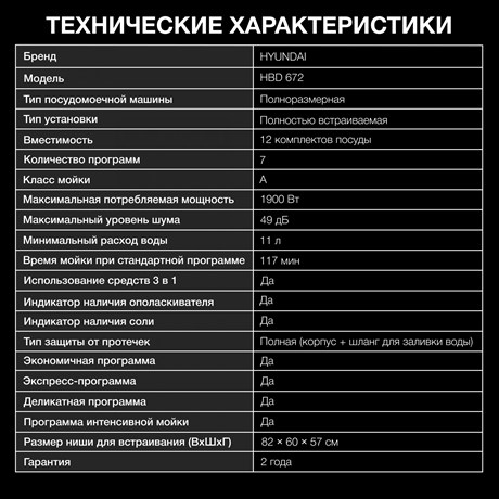 фото: Посудомоечная машина Hyundai HBD 672
