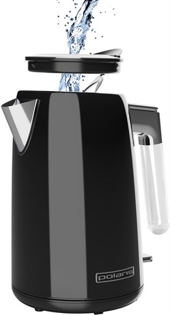 фото: Электрический чайник Polaris PWK 1746CA Water Way Pro черный