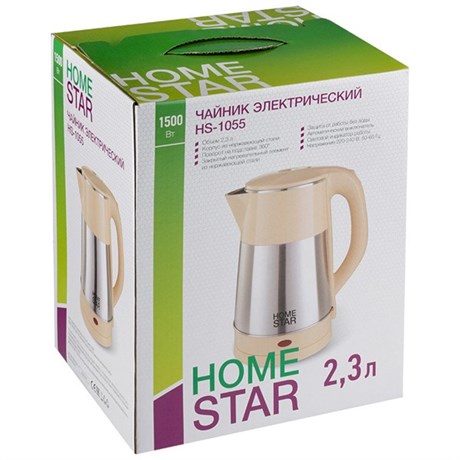 фото: Электрический чайник Homestar HS-1055 бежевый
