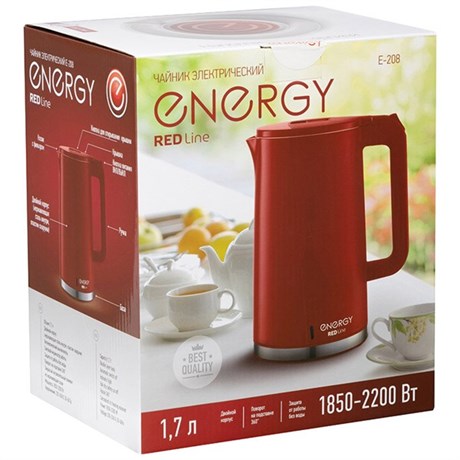 фото: Электрический чайник Energy E-208 красный