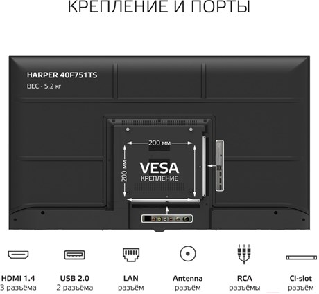фото: Телевизор Harper 40F751TS
