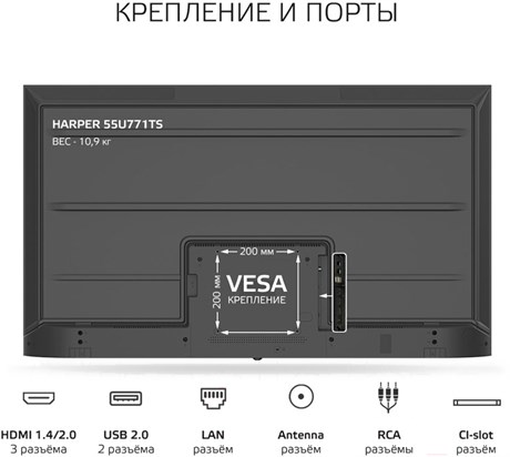 фото: Телевизор Harper 55U771TS