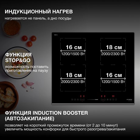 фото: Варочная панель Hyundai HHI 6772 BG