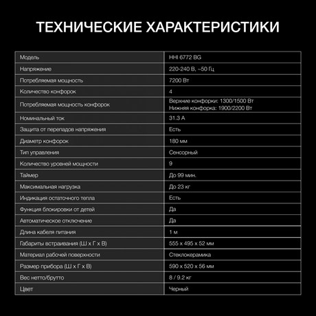 фото: Варочная панель Hyundai HHI 6772 BG