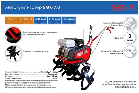 фото: Культиватор Ресанта БМК-7.0