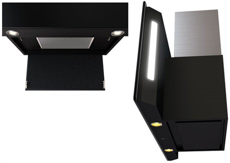 фото: Кухонная вытяжка Krona Naomi Silent mirror 900 black 5P-S