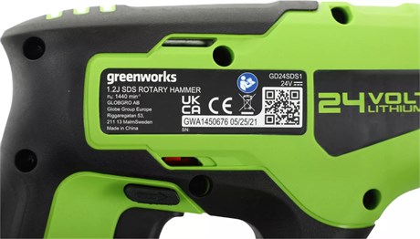 фото: Перфоратор Greenworks GD24SDS1