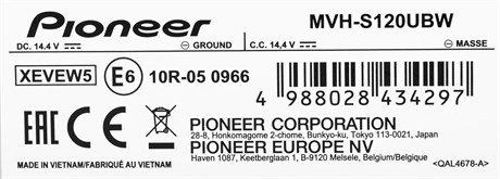 фото: Автомагнитола Pioneer MVH-S120UBW