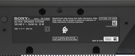 фото: Акустика Sony HT-S400
