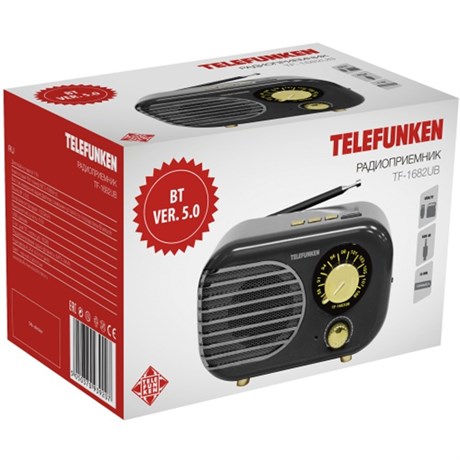 фото: Радиоприемник Telefunken TF-1682UB черный с золотым