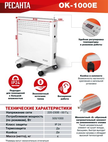 фото: Конвектор Ресанта ОК-1000Е