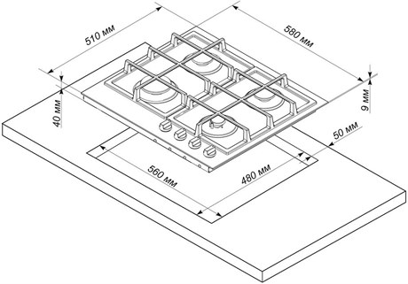 фото: Варочная панель DeLuxe Electronicsdeluxe GG4 750229F-062