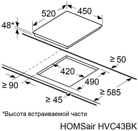 фото: Варочная панель Maunfeld Homsair HVC43BK