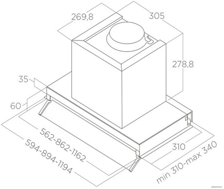 фото: Кухонная вытяжка ELICA Boxin LX/BL MAT/A/90