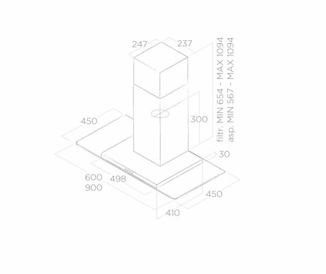 фото: Кухонная вытяжка ELICA Flat GLASS IX/A/90