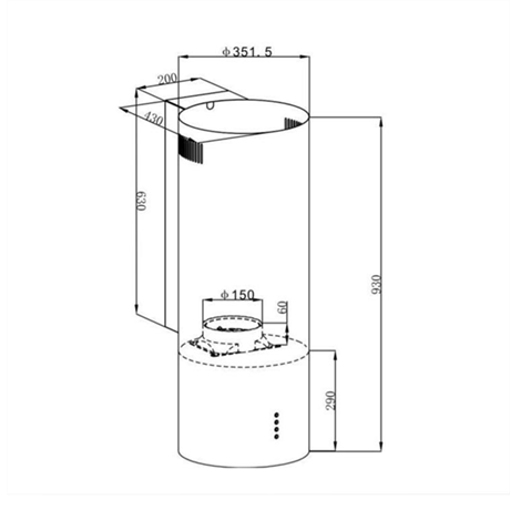 фото: Кухонная вытяжка Homsair Art 1050WL 35 черный