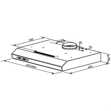 фото: Кухонная вытяжка Homsair Horizontal 50 белый