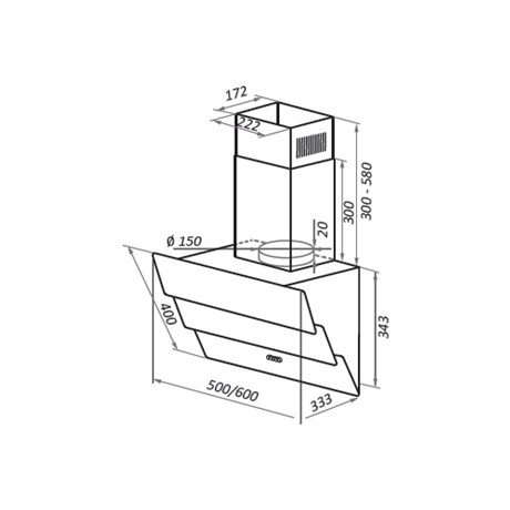 фото: Кухонная вытяжка Homsair Vertical 60 белый