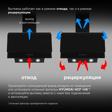 фото: Кухонная вытяжка Hyundai HGH 6830 BG