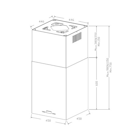 фото: Кухонная вытяжка Korting KHA 45970 W Cube