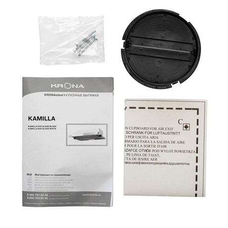фото: Кухонная вытяжка Krona Kamilla 600 glass black