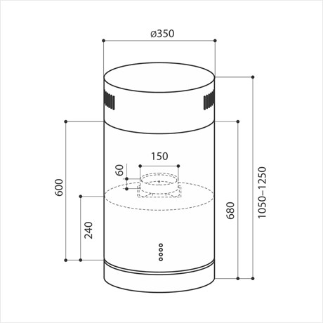 фото: Кухонная вытяжка LEX Tubo Isola 350 inox